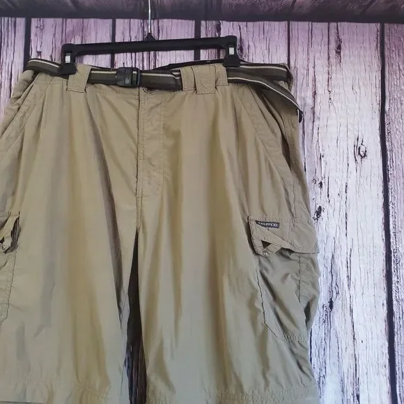 OXOFFICIO Convertible Pants Nylon Beige Brown Khaki Fishing Mens 38 Belted - Picture 4 of 5